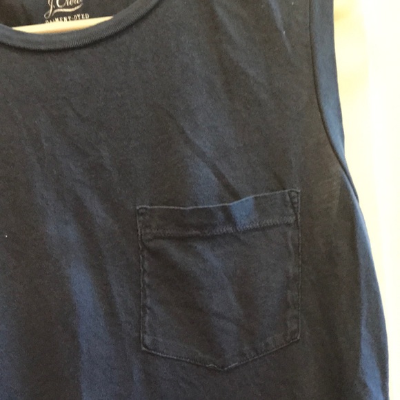 J. Crew garment dyed navy sleeveless tee - Picture 3 of 4